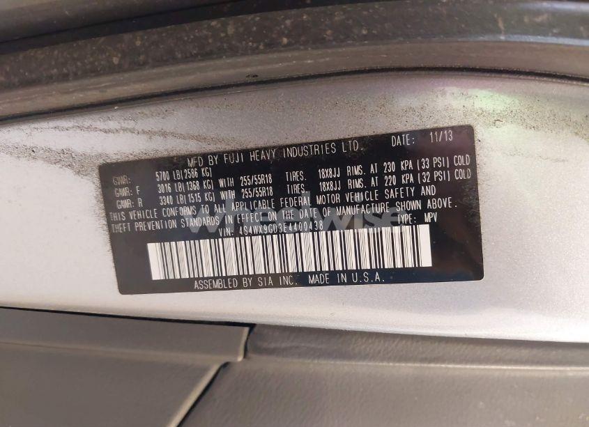 Photo 9 of 2014 Subaru Tribeca 3.6R LIMITED (VIN 4S4WX9GD3E4400438)