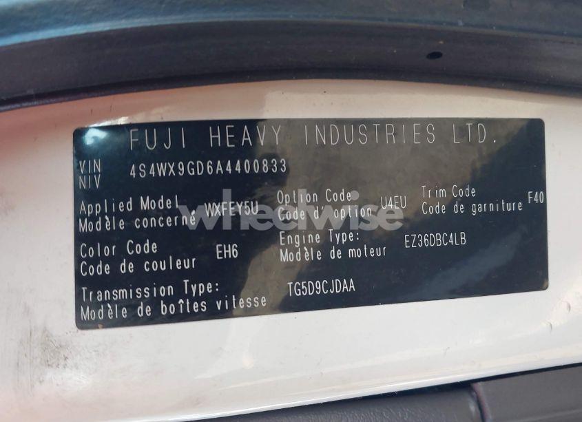 Photo 9 of 2010 Subaru Tribeca 3.6R LIMITED (VIN 4S4WX9GD6A4400833)