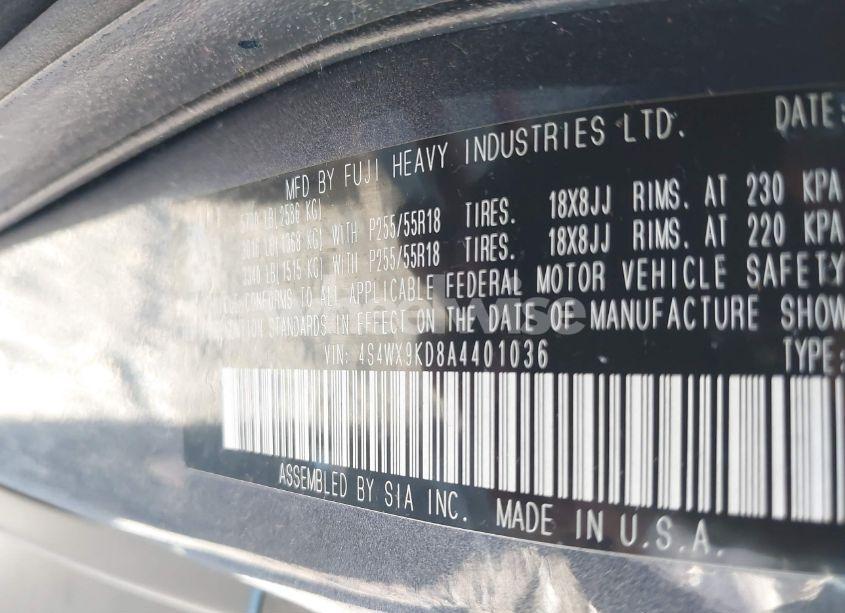 Photo 9 of 2010 Subaru Tribeca 3.6R TOURING (VIN 4S4WX9KD8A4401036)