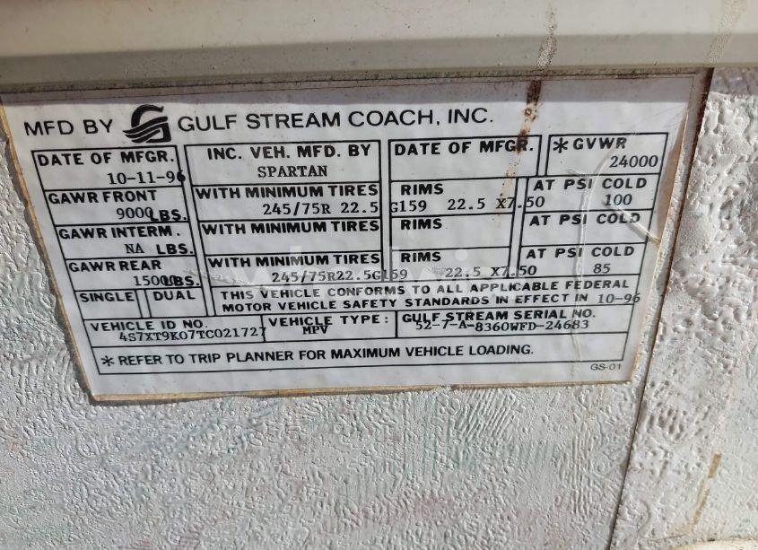 Photo 9 of 1997 Spartan Motors MOTORHOME (VIN 4S7XT9K07TC021727)