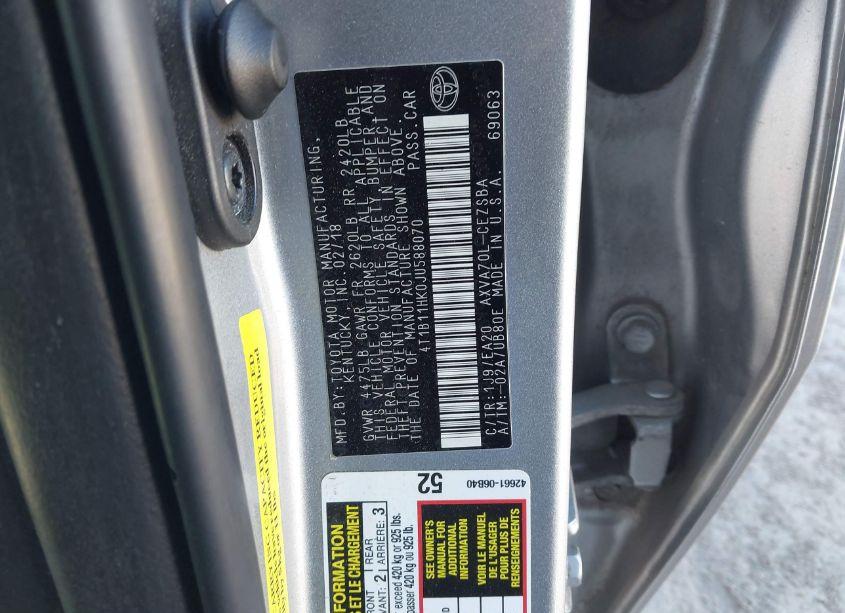 Photo 9 of 2018 Toyota Camry SE (VIN 4T1B11HK0JU588070)