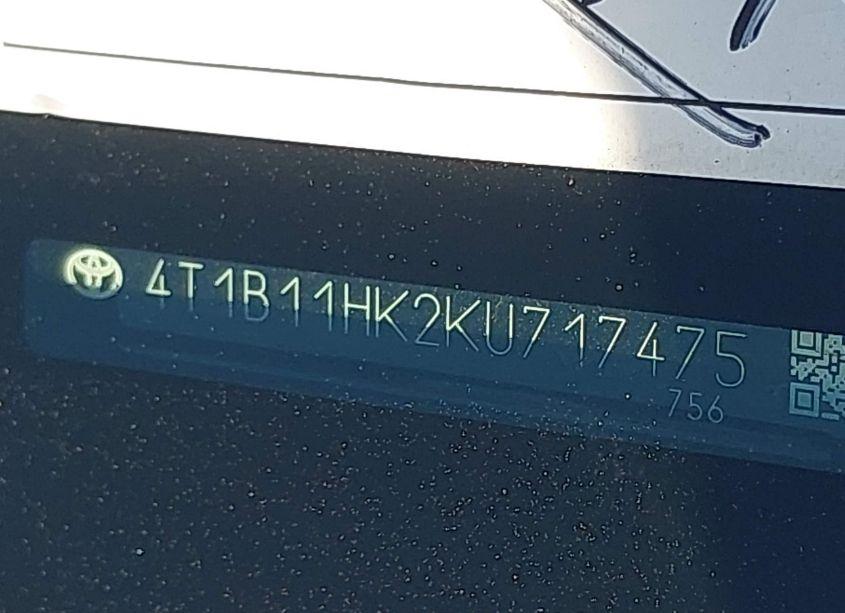 Photo 9 of 2019 Toyota Camry SE (VIN 4T1B11HK2KU717475)