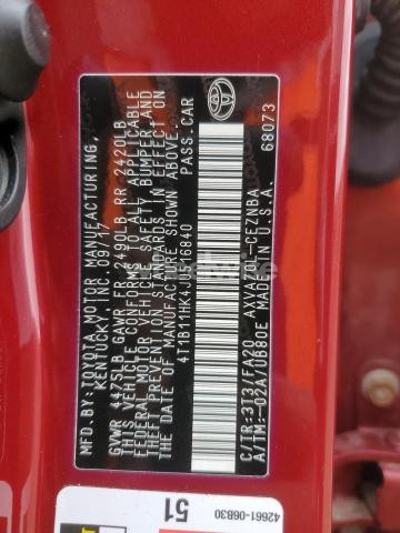 Photo 6 of 2018 TOYOTA CAMRY L (VIN 4T1B11HK4JU516840)