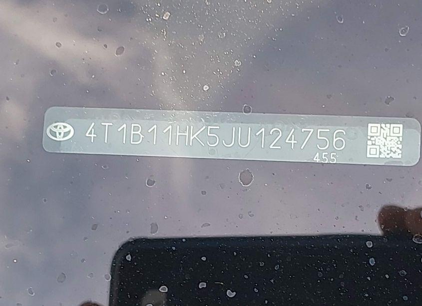 Photo 9 of 2018 Toyota Camry SE (VIN 4T1B11HK5JU124756)