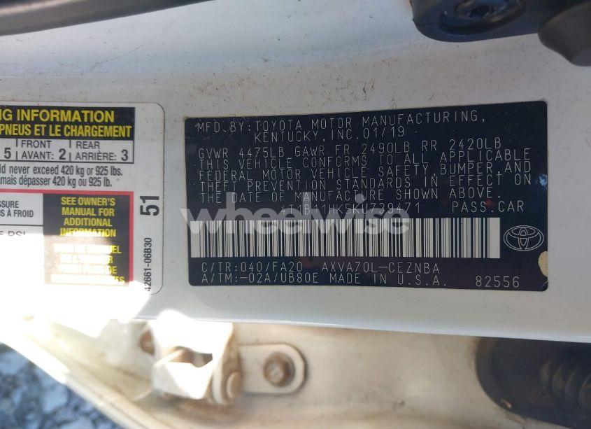 Photo 9 of 2019 Toyota Camry LE (VIN 4T1B11HK5KU739471)