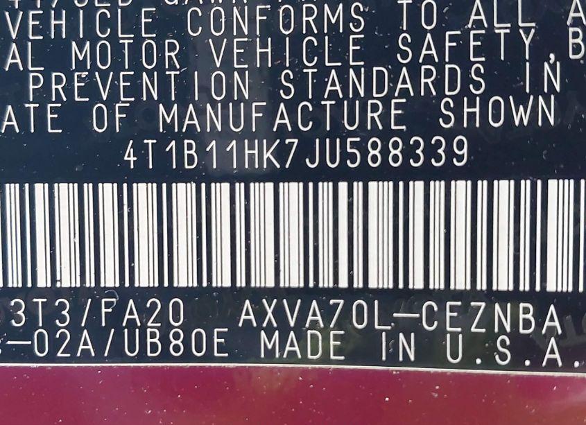 Photo 9 of 2018 Toyota Camry LE (VIN 4T1B11HK7JU588339)