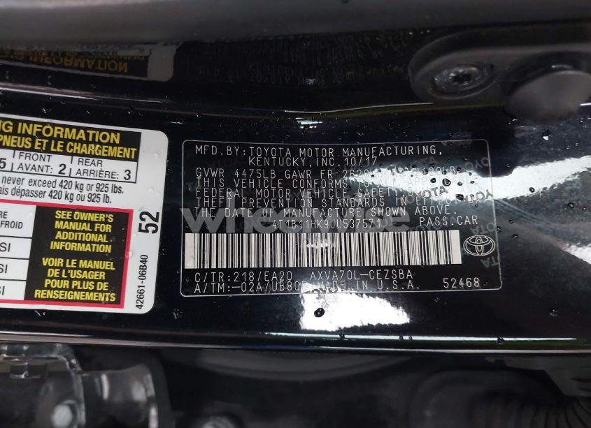 Photo 9 of 2018 Toyota Camry SE (VIN 4T1B11HK9JU537571)