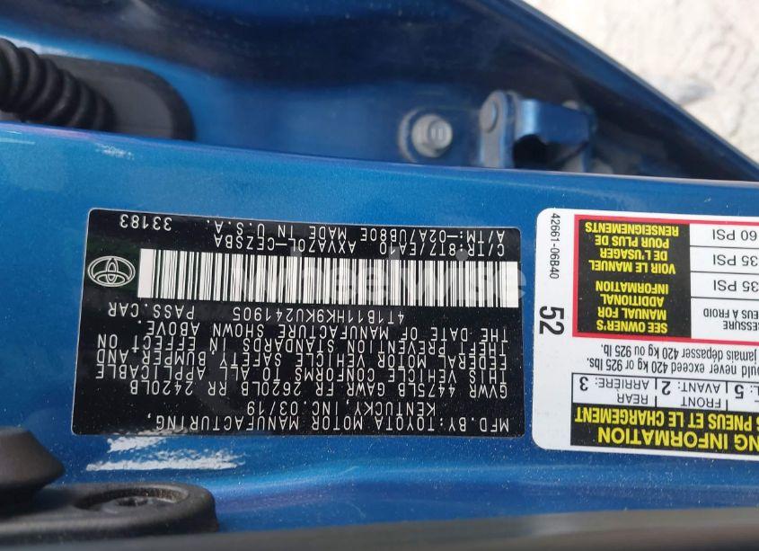 Photo 9 of 2019 Toyota Camry SE (VIN 4T1B11HK9KU241905)