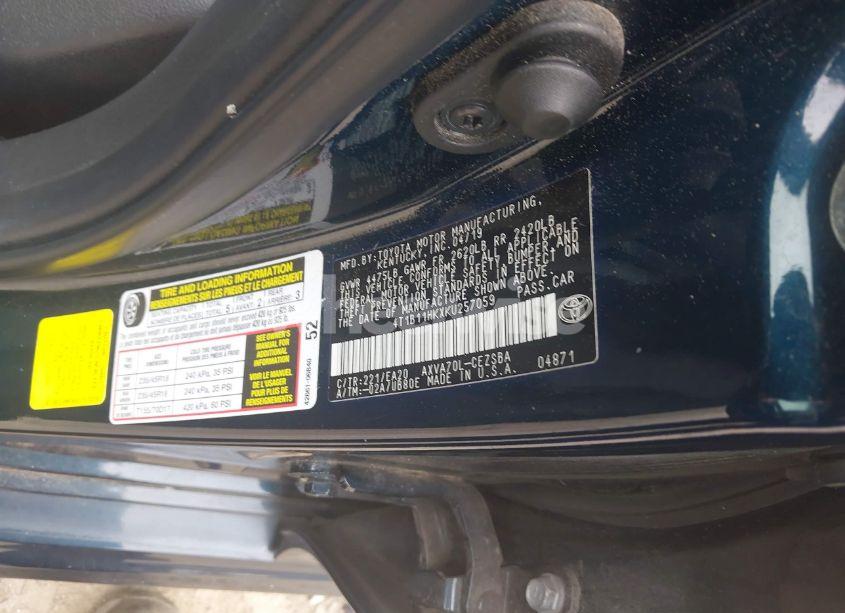 Photo 9 of 2019 Toyota Camry SE (VIN 4T1B11HKXKU257059)