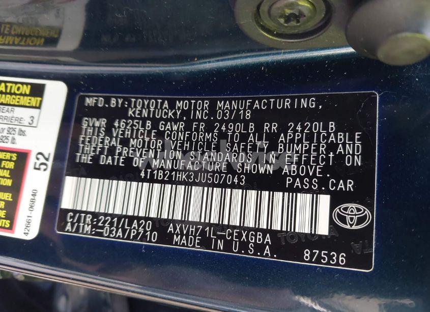 Photo 9 of 2018 Toyota Camry HYBRID XLE (VIN 4T1B21HK3JU507043)