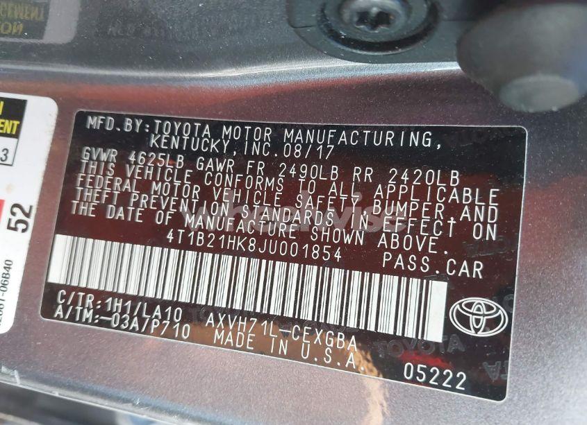 Photo 9 of 2018 Toyota Camry HYBRID XLE (VIN 4T1B21HK8JU001854)