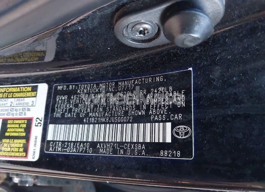 Photo 9 of 2018 Toyota Camry HYBRID SE (VIN 4T1B21HK8JU500072)