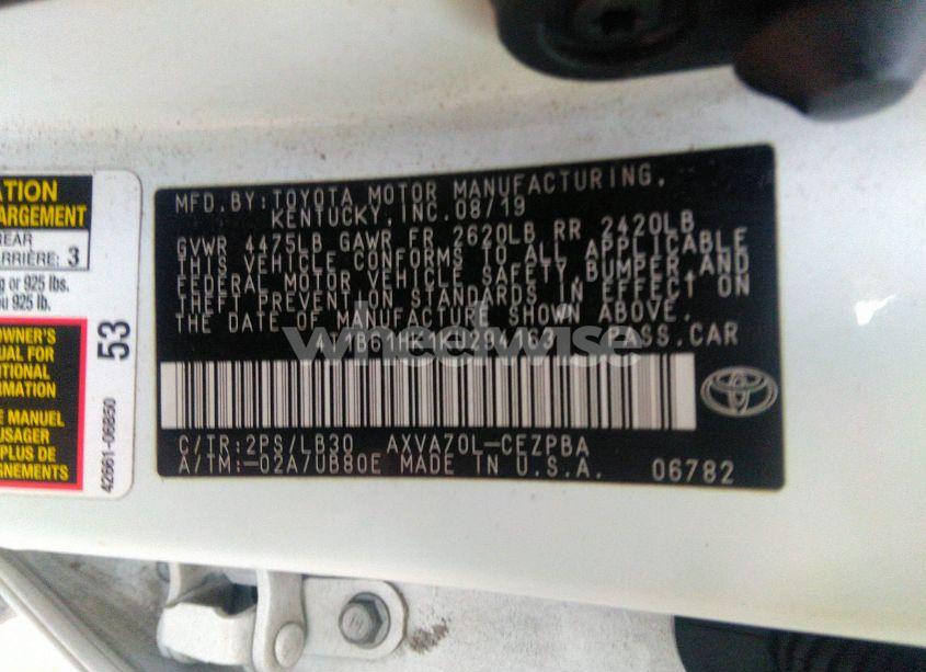 Photo 9 of 2019 Toyota Camry XSE (VIN 4T1B61HK1KU294163)