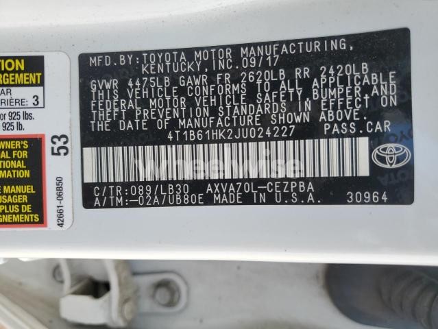 Photo 5 of 2018 TOYOTA CAMRY XSE (VIN 4T1B61HK2JU024227)