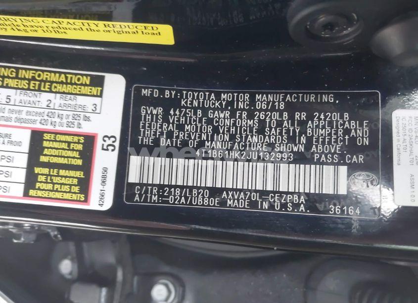 Photo 9 of 2018 Toyota Camry XSE (VIN 4T1B61HK2JU132993)