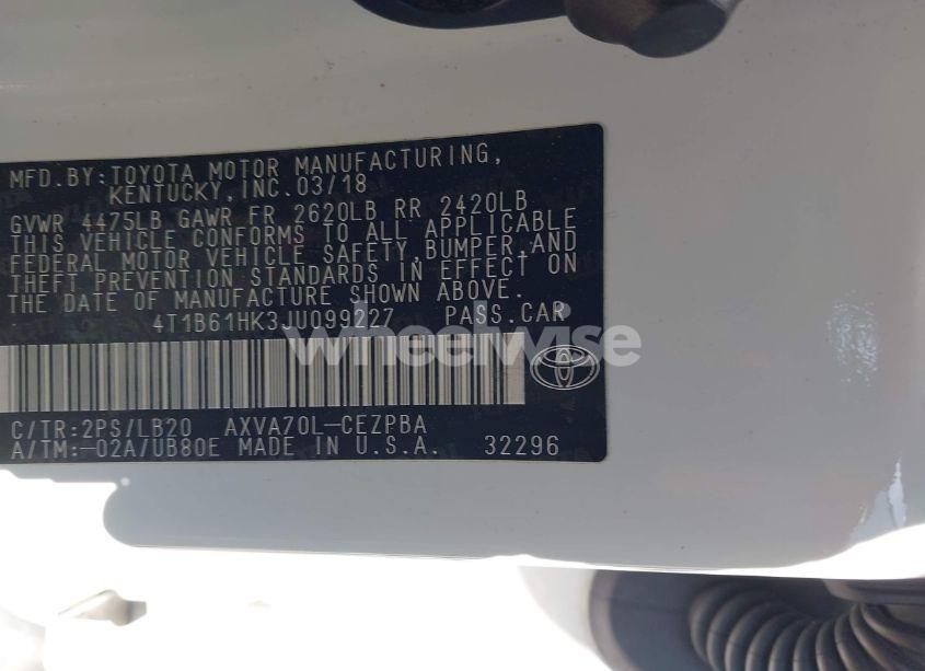 Photo 9 of 2018 Toyota Camry XSE (VIN 4T1B61HK3JU099227)