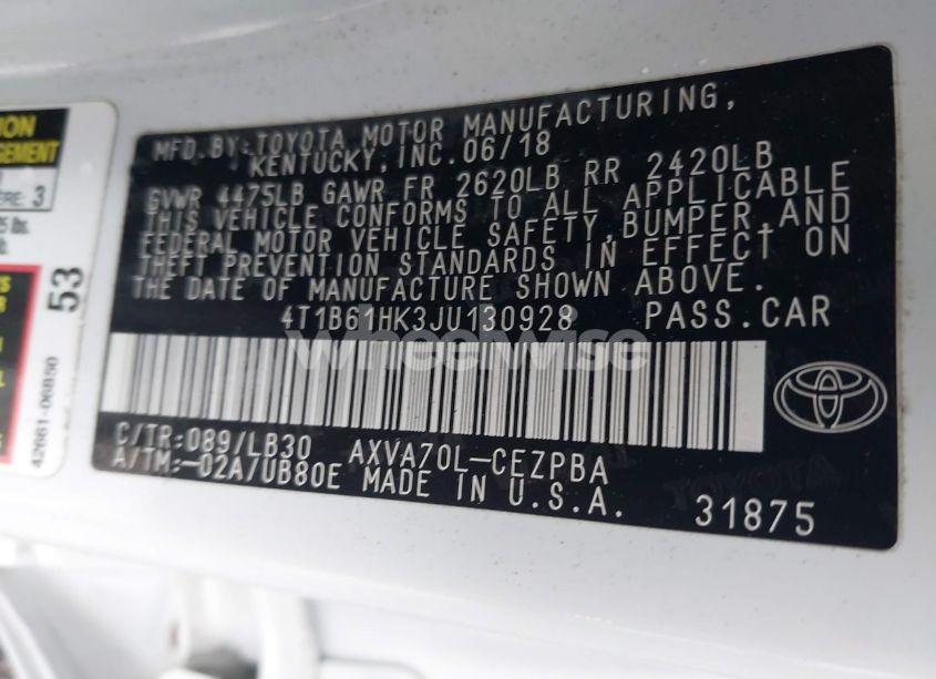 Photo 9 of 2018 Toyota Camry XSE (VIN 4T1B61HK3JU130928)