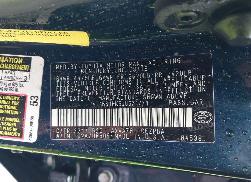 Photo 9 of 2018 Toyota Camry XSE (VIN 4T1B61HK5JU671771)