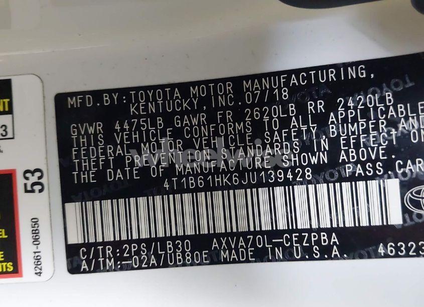 Photo 9 of 2018 Toyota Camry XSE (VIN 4T1B61HK6JU139428)