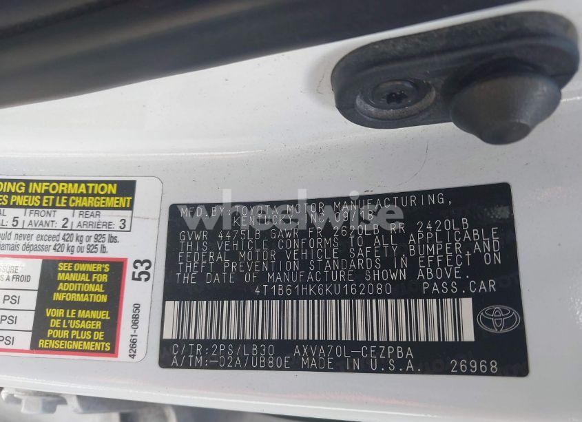 Photo 9 of 2019 Toyota Camry XSE (VIN 4T1B61HK6KU162080)