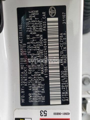 Photo 7 of 2019 TOYOTA CAMRY XSE (VIN 4T1B61HK6KU240468)