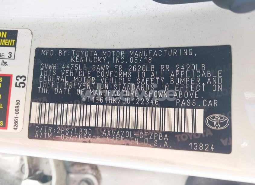 Photo 9 of 2018 Toyota Camry XSE (VIN 4T1B61HK7JU122346)