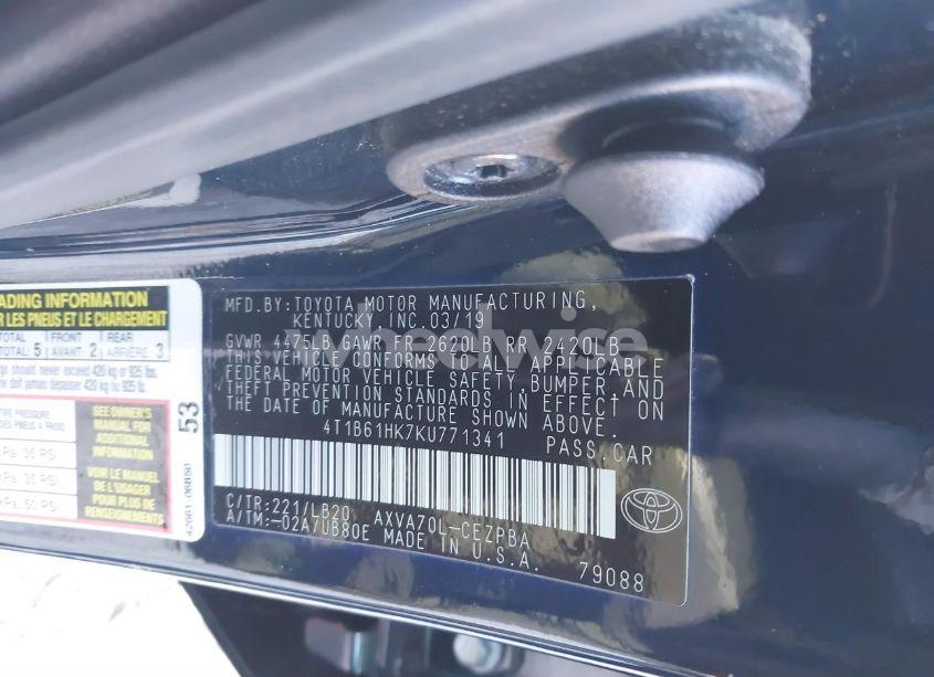 Photo 9 of 2019 Toyota Camry XSE (VIN 4T1B61HK7KU771341)