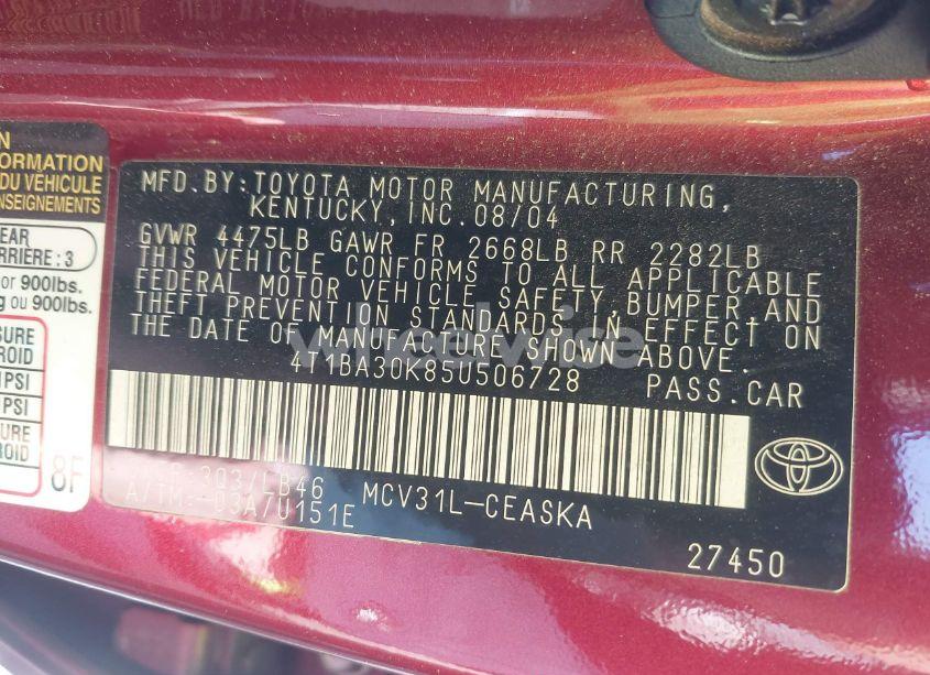Photo 9 of 2005 Toyota Camry SE V6 (VIN 4T1BA30K85U506728)