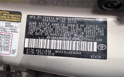 Photo 8 of 2005 Toyota Camry SE V6 (VIN 4T1BA32K05U074598)