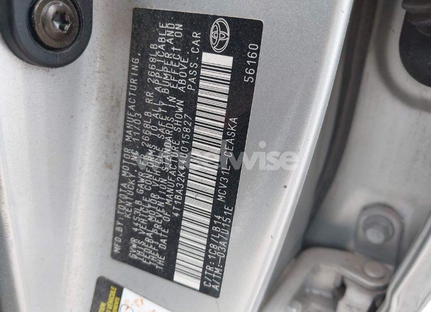 Photo 9 of 2004 Toyota Camry SE V6 (VIN 4T1BA32K44U015827)