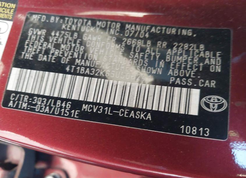 Photo 9 of 2005 Toyota Camry SE V6 (VIN 4T1BA32K65U506241)