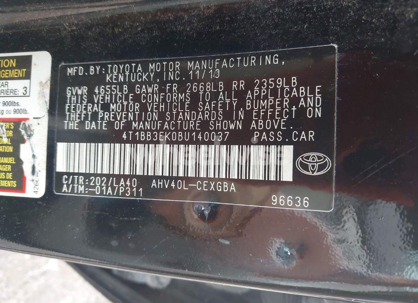Photo 9 of 2011 Toyota Camry HYBRID (VIN 4T1BB3EK0BU140037)