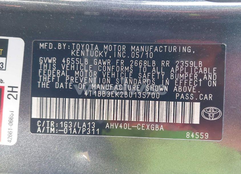 Photo 9 of 2011 Toyota Camry HYBRID (VIN 4T1BB3EK2BU135700)
