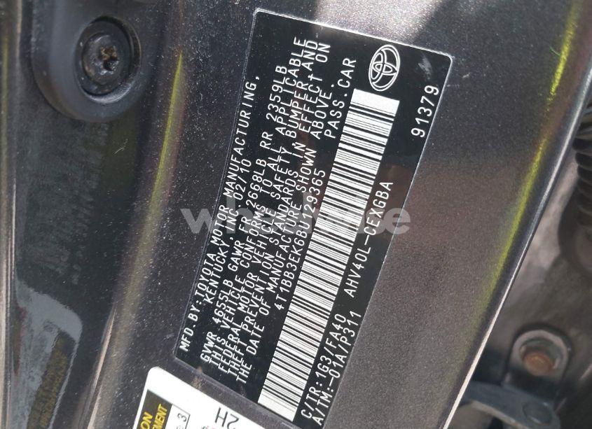 Photo 9 of 2011 Toyota Camry HYBRID (VIN 4T1BB3EK6BU129365)
