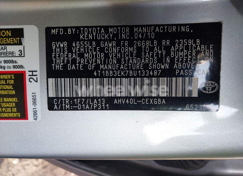 Photo 9 of 2011 Toyota Camry HYBRID (VIN 4T1BB3EK7BU133487)