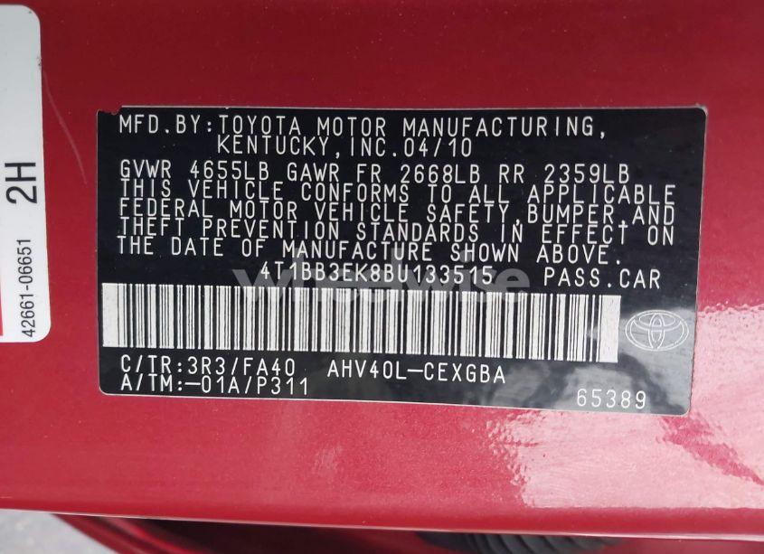 Photo 9 of 2011 Toyota Camry HYBRID (VIN 4T1BB3EK8BU133515)