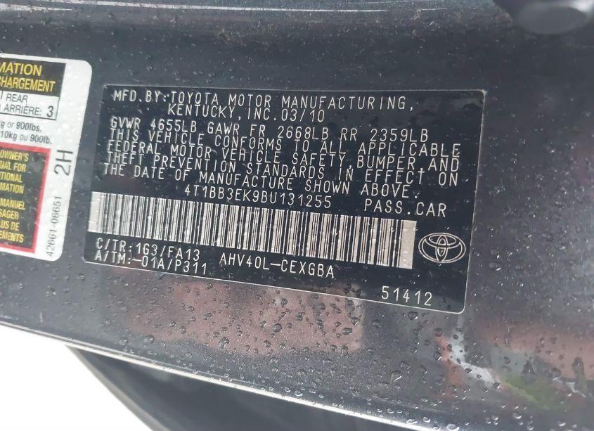 Photo 9 of 2011 Toyota Camry HYBRID (VIN 4T1BB3EK9BU131255)