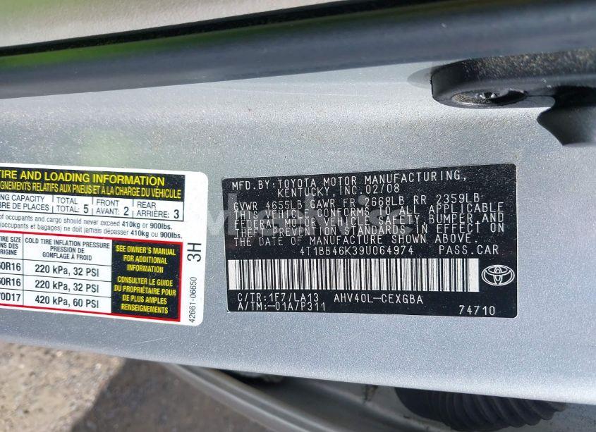 Photo 9 of 2009 Toyota Camry HYBRID (VIN 4T1BB46K39U064974)