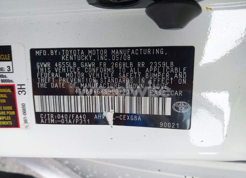 Photo 9 of 2009 Toyota Camry HYBRID (VIN 4T1BB46K59U077371)