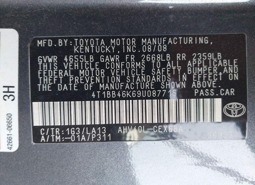 Photo 9 of 2009 Toyota Camry HYBRID (VIN 4T1BB46K69U087715)