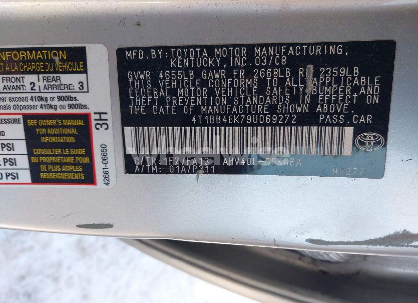 Photo 9 of 2009 Toyota Camry HYBRID (VIN 4T1BB46K79U069272)