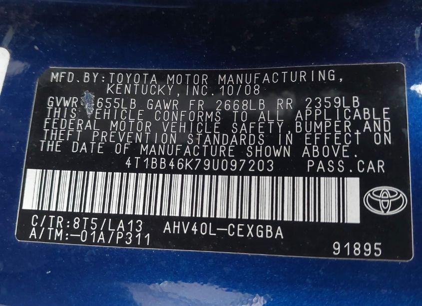 Photo 9 of 2009 Toyota Camry HYBRID (VIN 4T1BB46K79U097203)