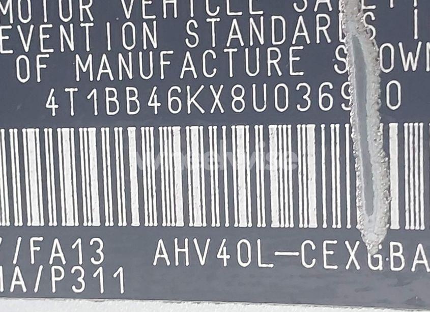 Photo 9 of 2008 Toyota Camry HYBRID (VIN 4T1BB46KX8U036930)