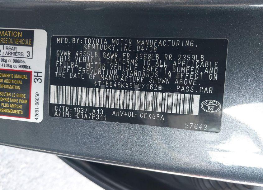 Photo 9 of 2009 Toyota Camry HYBRID (VIN 4T1BB46KX9U071629)