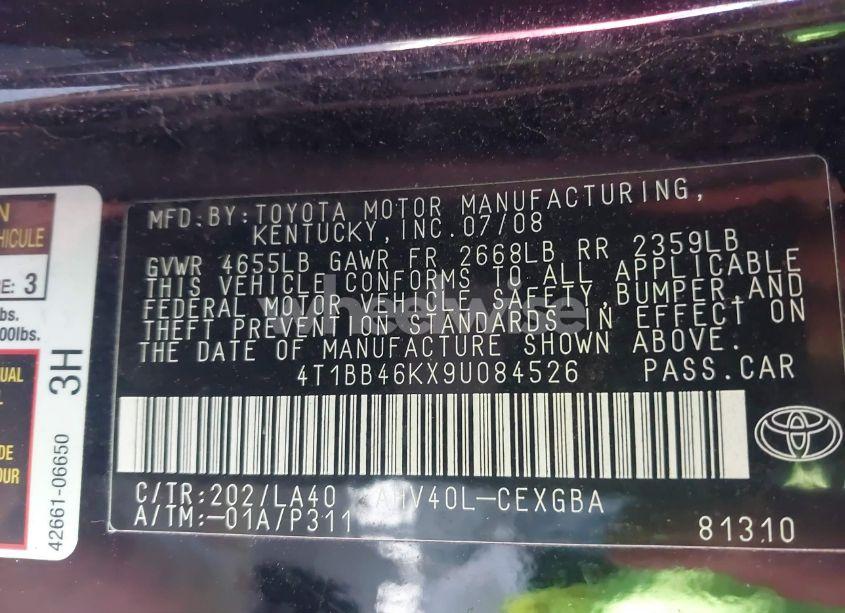 Photo 9 of 2009 Toyota Camry HYBRID (VIN 4T1BB46KX9U084526)