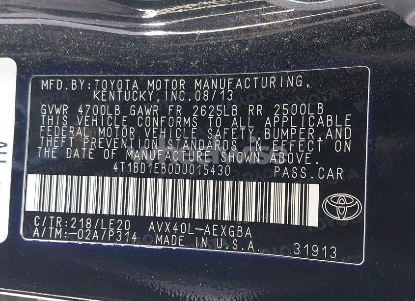 Photo 9 of 2013 Toyota Avalon HYBRID XLE TOURING (VIN 4T1BD1EB0DU015430)