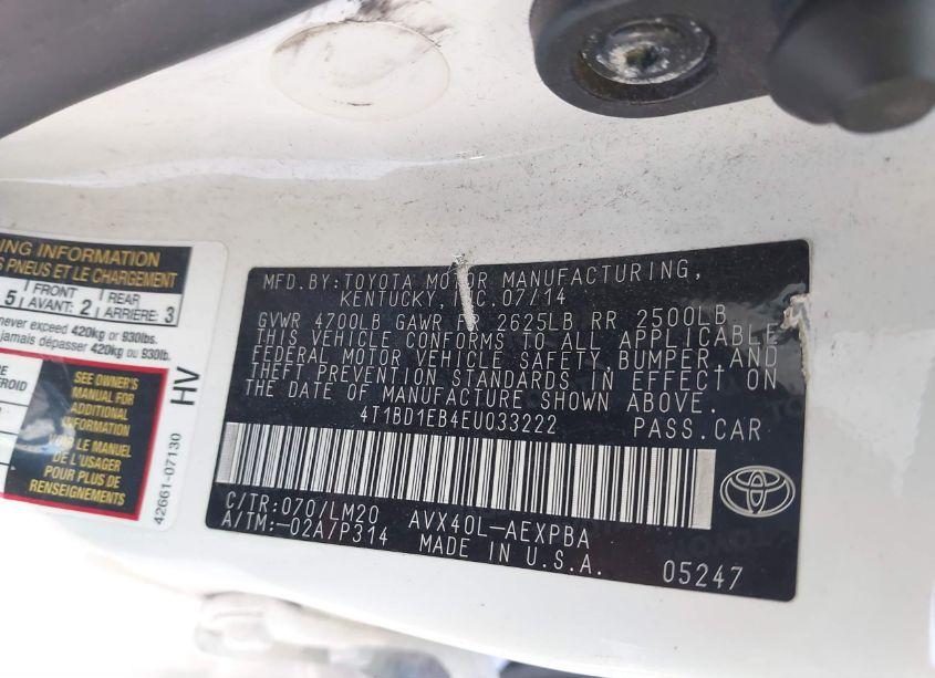 Photo 9 of 2014 Toyota Avalon HYBRID LIMITED (VIN 4T1BD1EB4EU033222)