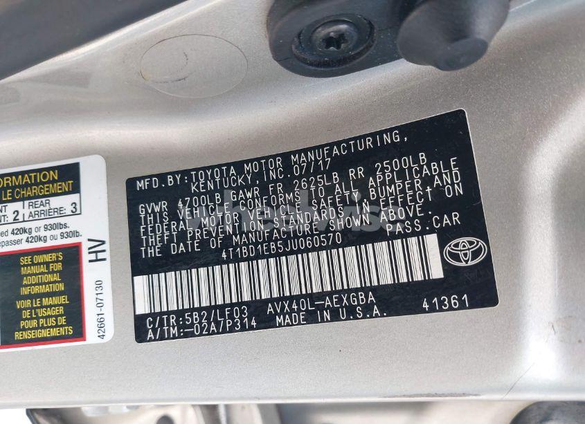 Photo 9 of 2018 Toyota Avalon HYBRID XLE (VIN 4T1BD1EB5JU060570)