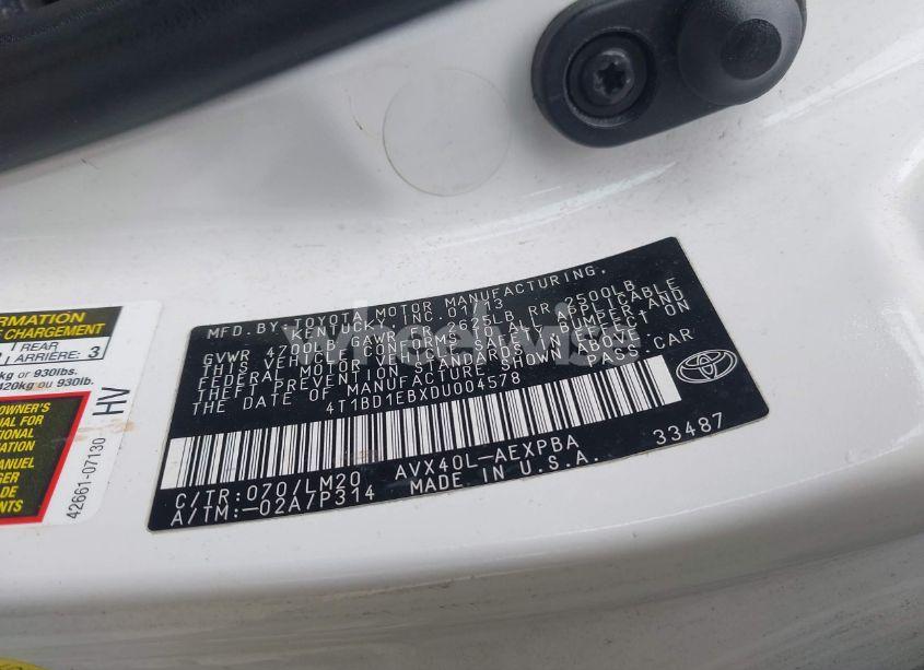 Photo 9 of 2013 Toyota Avalon HYBRID LIMITED (VIN 4T1BD1EBXDU004578)