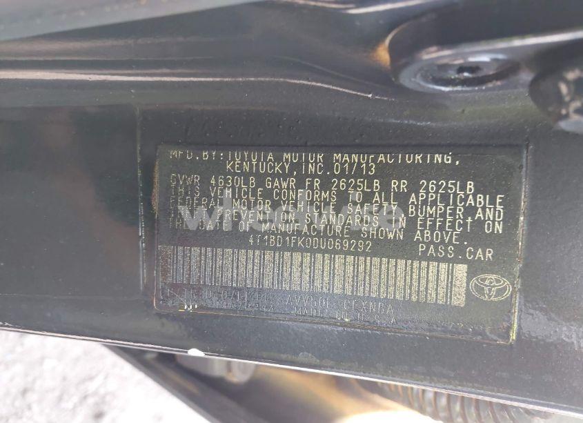 Photo 9 of 2013 Toyota Camry HYBRID LE (VIN 4T1BD1FK0DU069292)